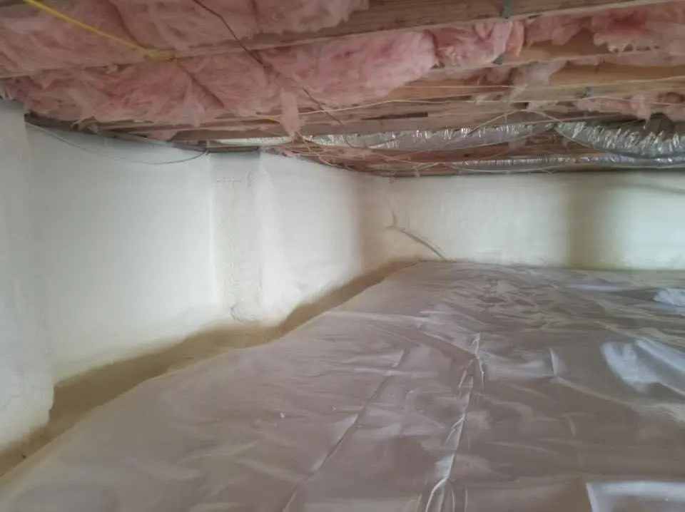 Crawl space encapsulation with closed-cell spray foam for Spray Foam Roofing in Avon